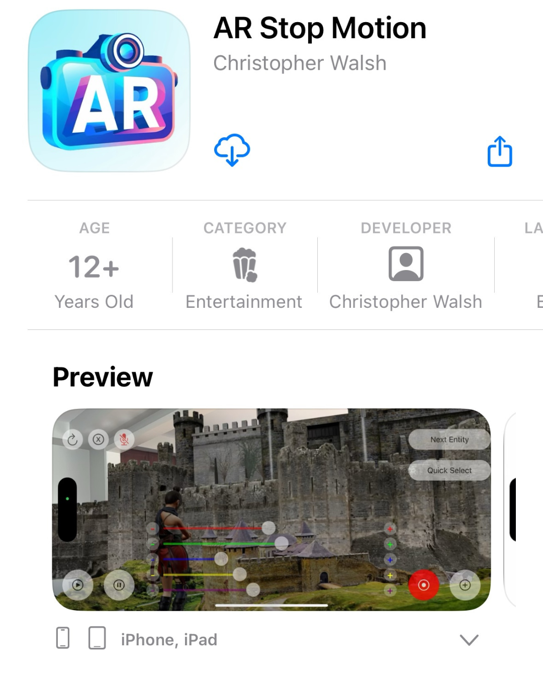 AR Stop Motion App Screenshots